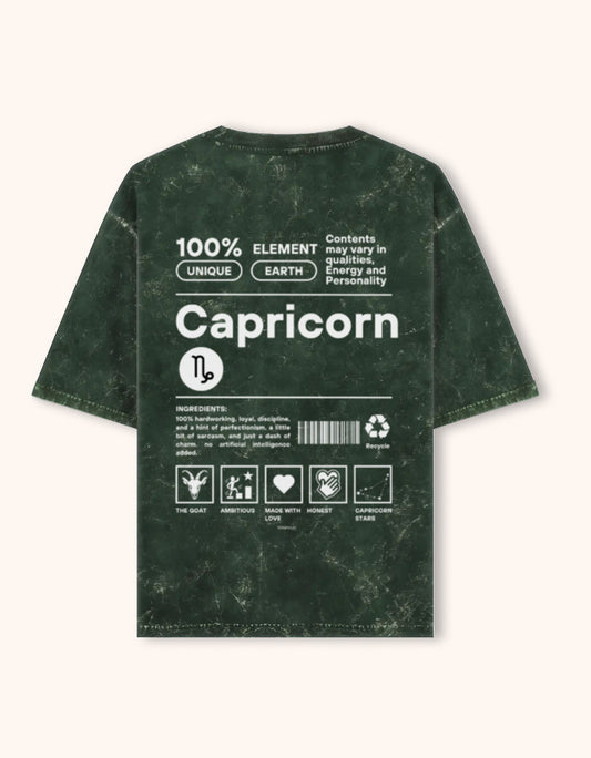 Capricorn | Unisex Acid Washed Oversized T- shirt