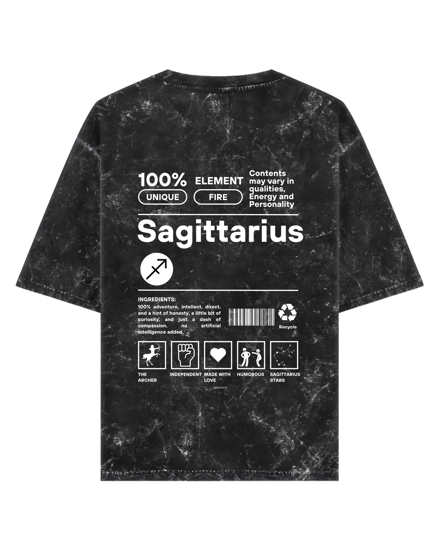 Sagittarius | Unisex Acid Washed Oversized T- shirt