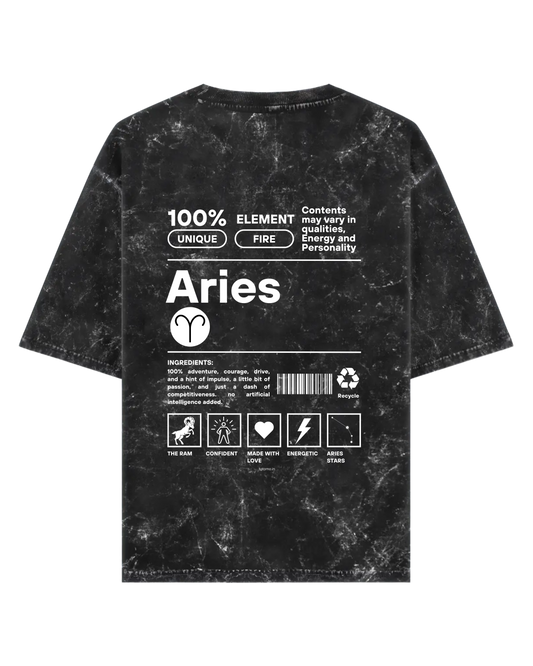 Aries | Unisex Acid Washed Oversized T- shirt