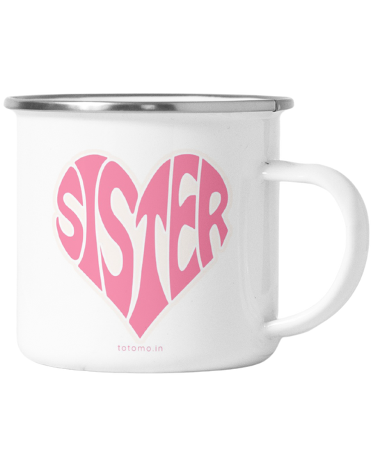 Sister in a Heart | Enamel Mug