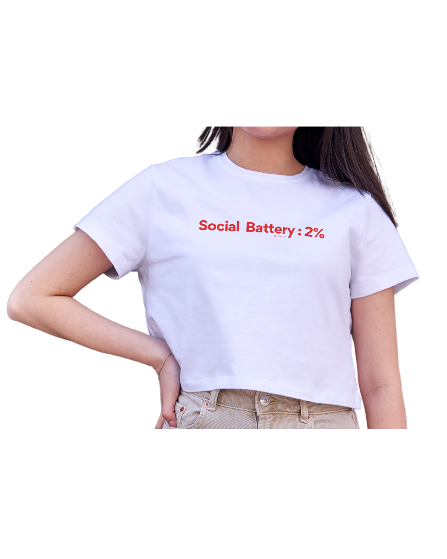 Social Battery Low | Crop Top