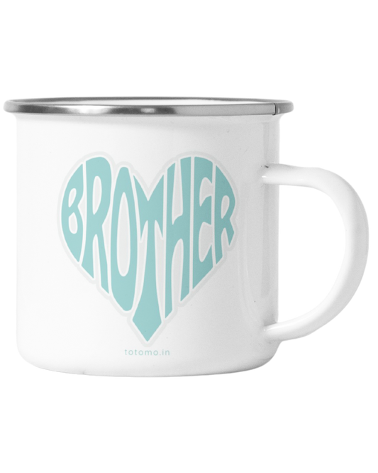 Brother in a Heart | Enamel Mugs