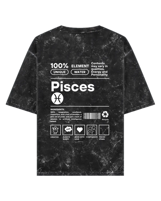 Pisces | Unisex Acid Washed Oversized T- shirt