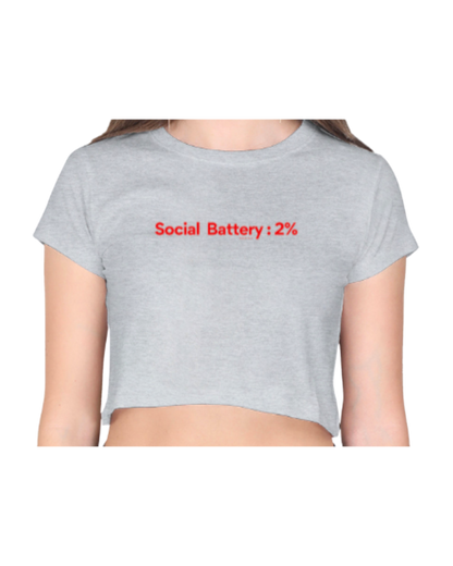 Social Battery Low | Crop Top