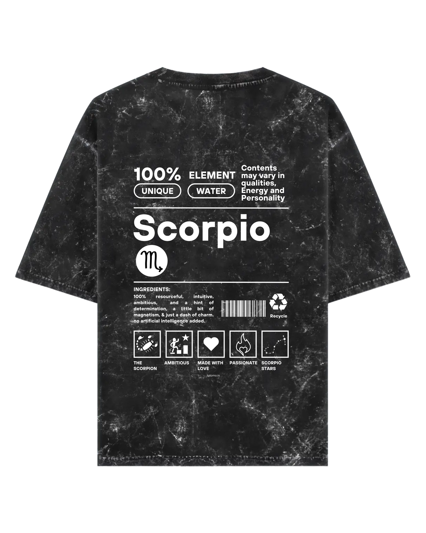Scorpio | Unisex Acid Washed Oversized T- shirt