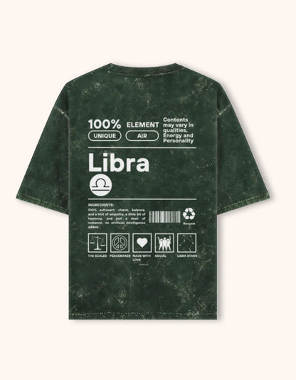 Libra | Unisex Acid Washed Oversized T- shirt