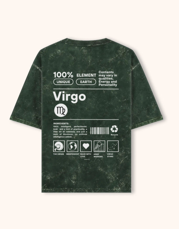 Virgo | Unisex Acid Washed Oversized T- shirt