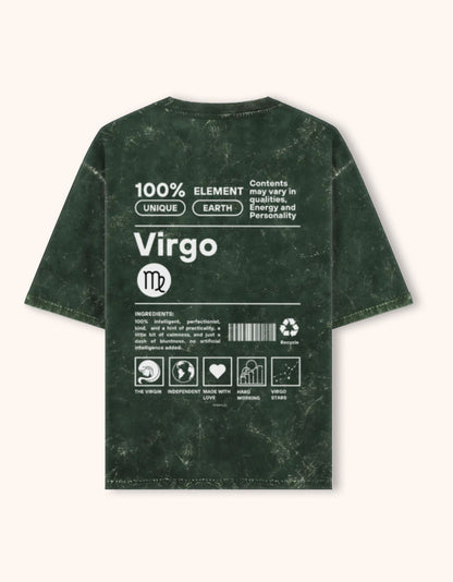 Virgo | Unisex Acid Washed Oversized T- shirt