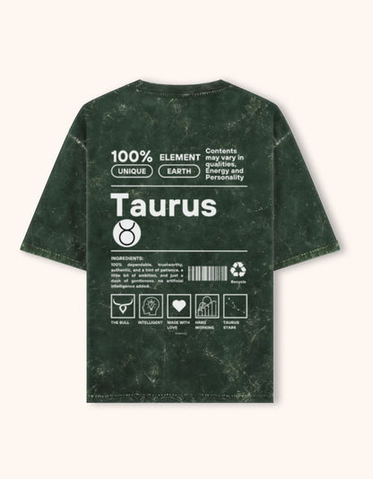 Taurus | Unisex Acid Washed Oversized T- shirt