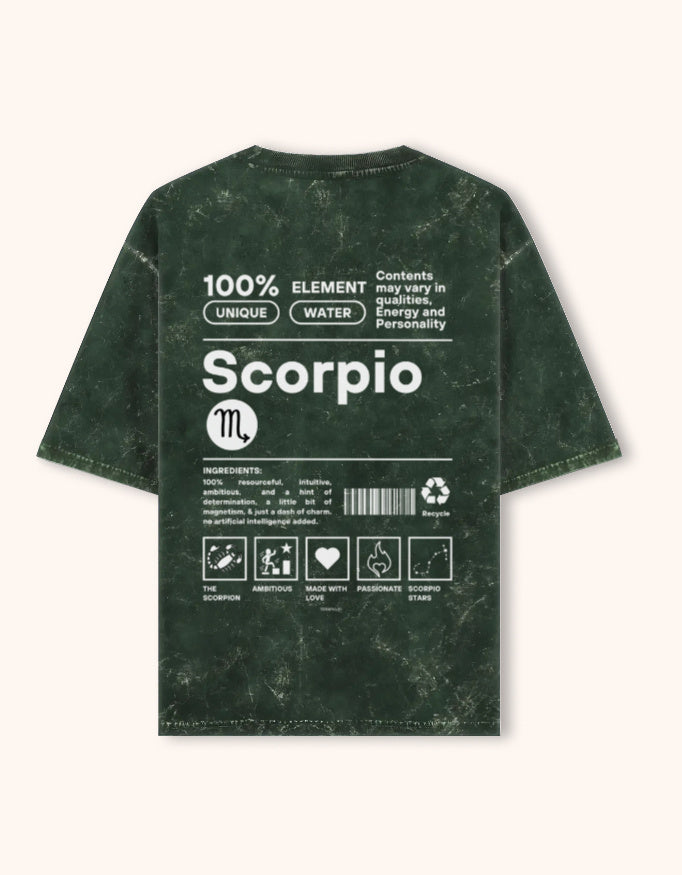 Scorpio | Unisex Acid Washed Oversized T- shirt